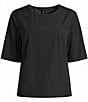 Bryn Walker Simon Memory Crunch Round Neck Short Sleeve Shirt - Image 5