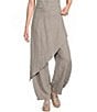 Bryn Walker Sofia Light Linen Straight Leg Asymmetrical Wrap Pants - Image 1