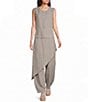 Bryn Walker Sofia Light Linen Straight Leg Asymmetrical Wrap Pants - Image 3