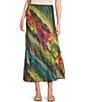 Color:Nebulosa - Image 1 - Taffeta Nebulosa Print Pull-On A-Line Bias Coordinating Skirt
