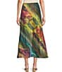 Color:Nebulosa - Image 2 - Taffeta Nebulosa Print Pull-On A-Line Bias Coordinating Skirt