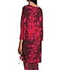 Bryn Walker Vanya Coordinating Fiori Printed Viscose Jersey Knit Boat Neck 3/4 Sleeve Adjustable Tie Side Tunic, Color:Mandevilla - Image 4