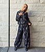Bryn Walker Velvet Chenille Printed Mandarin Collar Long Sleeve Button-Front Coordinating Crop Jacket - Image 3