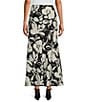 Color:Cream - Image 2 - Woven Floral A-Line Pull-On Bias Long Coordinating Skirt