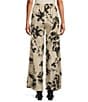 Color:Torcello - Image 2 - Woven Linen Blend Floral Print Elastic Waist Wide-Leg Pull-On Coordinating Pants