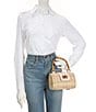 Btb Los Angeles Brandi Straw Bamboo Handle Clutch, Color:Natural/Petal - Image 4