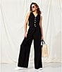 Color:Black - Image 5 - Capri Straw Pearl Tote Bag