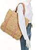 Btb Los Angeles Chapeu Straw Hat Tote Bag, Color:Natural/Pink - Image 4
