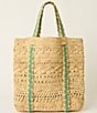 Btb Los Angeles Chapeu Straw Hat Tote Bag, Color:Natural/Mint - Image 1