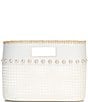 Color:Ivory Natural - Image 1 - Caned Leather Ellie Small Pearl Tote Bag