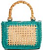 Btb Los Angeles Elodie Top Handle Satchel Bag, Color:NATURAL/TEAL - Image 2