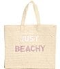Color:Dusty Lavender - Image 1 - Just Beachy Straw Tote Bag