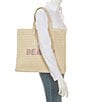 Color:Dusty Lavender - Image 4 - Just Beachy Straw Tote Bag