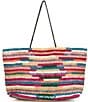 Btb Los Angeles Not Your Basic Beach Tote Bag, Color:Black Fuchsia Rainbow - Image 2