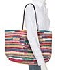 Btb Los Angeles Not Your Basic Beach Tote Bag, Color:Black Fuchsia Rainbow - Image 4