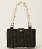 Color:Black - Image 1 - Page Pearl Rattan Clutch