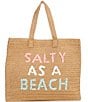 Color:Sand Mint Rainbow - Image 1 - Salty As A Beach Paper Straw Tote Bag