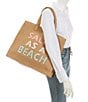 Color:Sand Mint Rainbow - Image 4 - Salty As A Beach Paper Straw Tote Bag