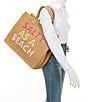 Btb Los Angeles Salty As A Beach Straw Tote Bag, Color:Sand Fuchsia Petal - Image 4