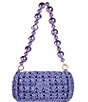 Btb Los Angeles Shiloh Raffia Pearl Strap Shoulder Bag, Color:Purple - Image 2