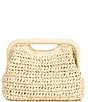 Btb Los Angeles Torino Raffia Frame Clutch, Color:Natural - Image 1