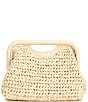 Btb Los Angeles Torino Raffia Frame Clutch, Color:Natural - Image 2