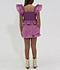 BuddyLove Big Girls Tyler Butterfly Sleeve Printed Smocked Top & Skirt Set, Color:Mystique - Image 3