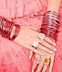 BuDhaGirl Serenity Prayer Metallic Ombre All Weather Bangles® Bracelet Set, Color:Carousel Pink - Image 2