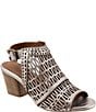 Color:Dark Silver Metallic - Image 1 - Candice Leather Laser Cut Out Sandals