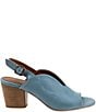 Color:Denim - Image 2 - Clare Leather Slingback Block Heel Sandals