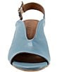 Color:Denim - Image 5 - Clare Leather Slingback Block Heel Sandals