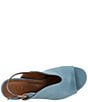 Color:Denim - Image 6 - Clare Leather Slingback Block Heel Sandals