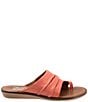 Color:Coral - Image 2 - Dani Leather Ruched Toe Loop Thong Sandals