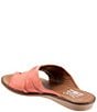Color:Coral - Image 3 - Dani Leather Ruched Toe Loop Thong Sandals