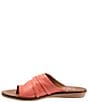 Color:Coral - Image 4 - Dani Leather Ruched Toe Loop Thong Sandals