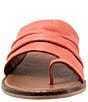 Color:Coral - Image 5 - Dani Leather Ruched Toe Loop Thong Sandals