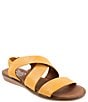 Color:Mustard - Image 1 - Dawn Leather Strappy Sandals