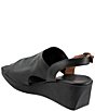 Color:Black - Image 3 - Flynn Leather Platform Wedge Slingback Sandals