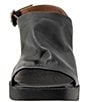 Color:Black - Image 5 - Flynn Leather Platform Wedge Slingback Sandals