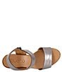 Color:Pewter - Image 6 - Ida Metallic Leather Zip Wedge Sandals