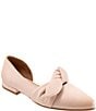 Color:Pale Pink - Image 1 - Ivory Leather d'Orsay Bow Flats