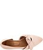 Color:Pale Pink - Image 6 - Ivory Leather d'Orsay Bow Flats