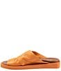 Color:Mandarin - Image 4 - Jerika Leather Toe Loop Thong Sandals