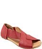 Color:Red - Image 1 - Kori Leather Cross Band Flat Sandals