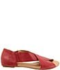 Color:Red - Image 2 - Kori Leather Cross Band Flat Sandals