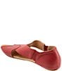 Color:Red - Image 3 - Kori Leather Cross Band Flat Sandals