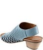 Color:Denim - Image 3 - Lacey Accordion Cut Leather Block Heel Slingback Sandals