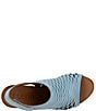 Color:Denim - Image 6 - Lacey Accordion Cut Leather Block Heel Slingback Sandals