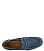 Color:Blue - Image 6 - Lima Perforated Leather Penny Loafers