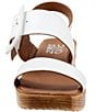 Color:White - Image 5 - Marcia Buckle Detail Leather Platform Wedge Sandals